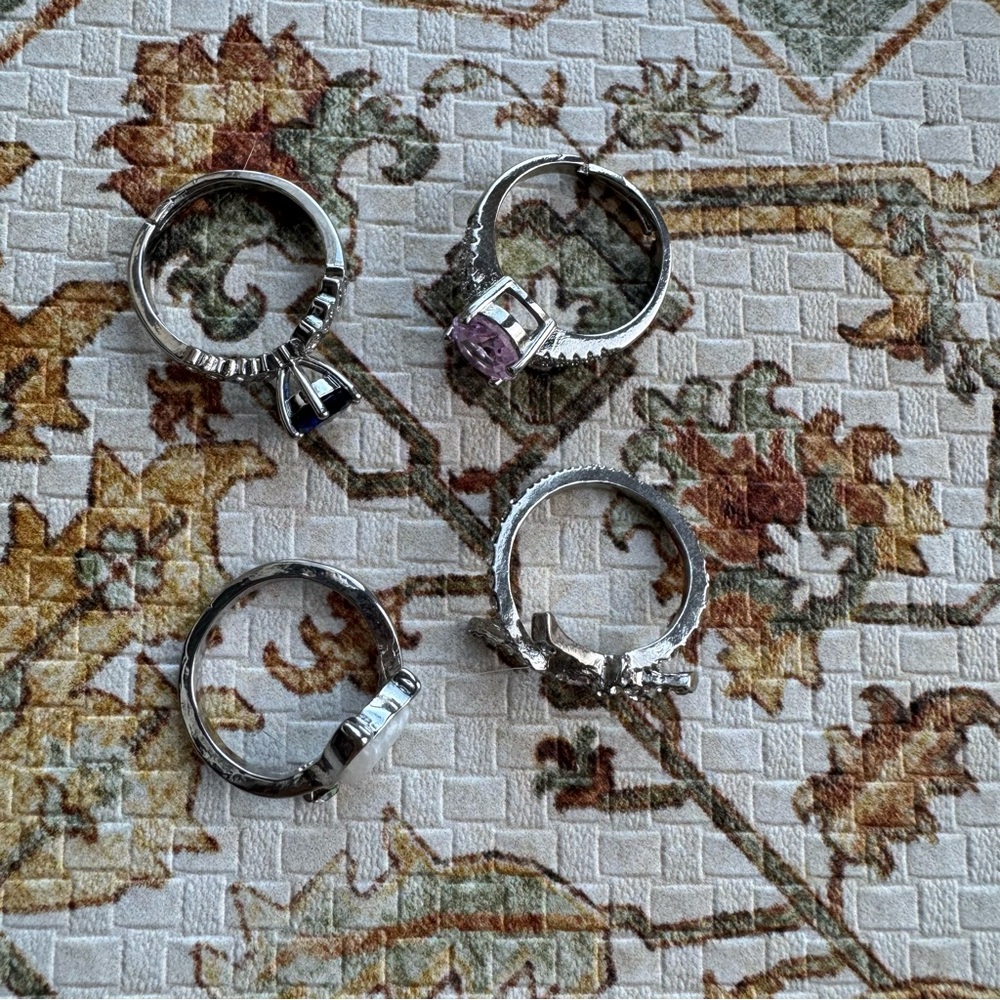 4pc Silver Adjustable Ring Bundle - image 2